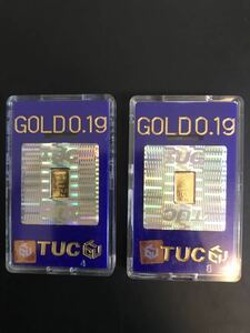 純金 インゴット 0.1g ケース入り　2個セット　 K24 ゴールド 徳力 TUC