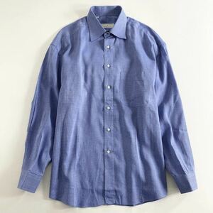 ○ 5k29 大きいサイズ Ermenegildo Zegna エルメネジルド ゼニア クラシックシャツ 長袖シャツ 43 XXL ブルー フォーマル ビジネス メンズ