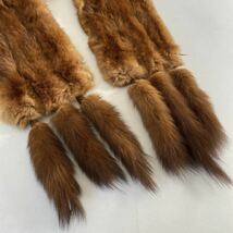 ○ 44l4 最高級毛皮 セーブルファー リアルファー SABLE FUR ティペット 大判ストール ブラウン セーブル 襟巻き マフラー レディース_画像6