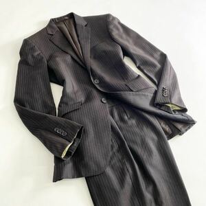 ◯ 5L7 イタリア製 Paul Smith ポールスミス Ermenegildo Zegna エルメネジルド ゼニア ストライプスーツ セットアップ L グレー ブレザー