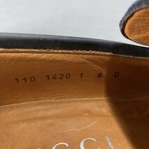 ◯ L9 イタリア製 GUCCI グッチ ビットローファー 8 26.5cm相当 ブラック レザー Gバックル ビジネス フォーマル 箱付き ローファー 革靴 _画像8