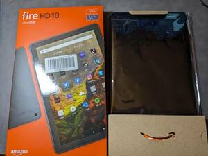 【中古品】 Fire HD 10 第11世代 32GB デニム ガラス保護フィルム使用、箱/未使用付属品あり