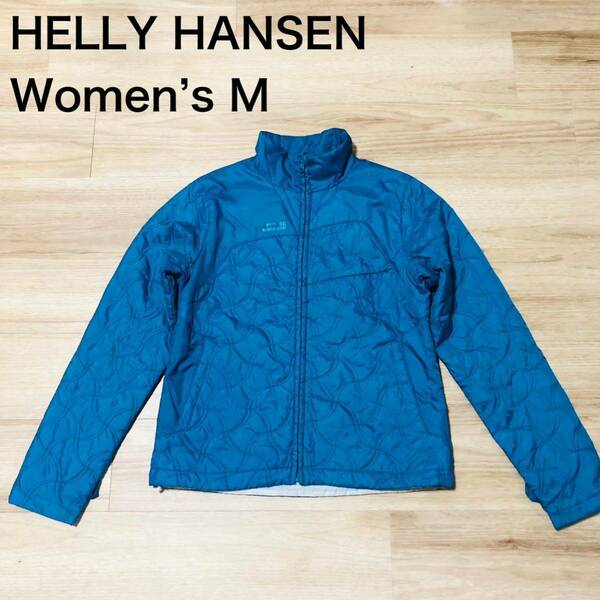 【送料無料】HELLY HANSEN ジップアップ中綿ジャケット水色　レディースMサイズ　ヘリーハンセンアウターアウトドアダウンジャケット