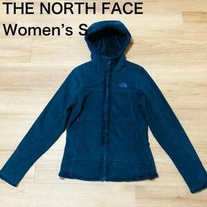 【送料無料】THE NORTH FACEフェイクムートン風　裏ボアジップアップパーカー　ネイビー　レディースSサイズ　ザノースフェイス