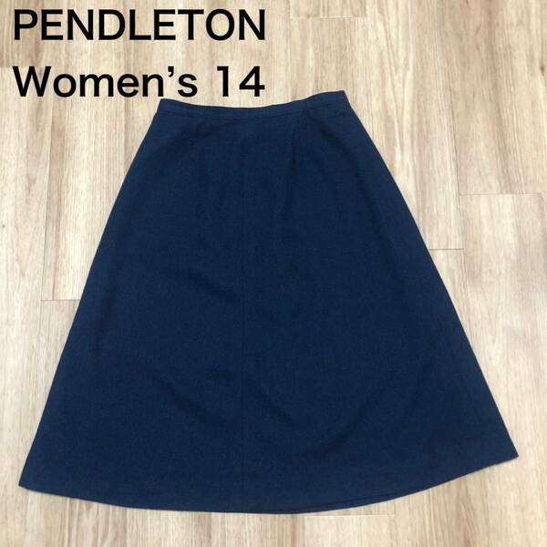 【送料無料】PENDLETONスカート　ネイビー　レディース14サイズ　ペンドルトン