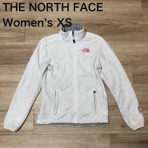 【送料無料】THE NORTH FACE ジップアップボアフリースジャケット白ピンク　レディースXSサイズ　ザノースフェイス