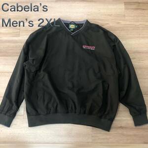 【送料無料】Cabela’s プルオーバートレーナージャケット　モスグリーン　メンズ2XLサイズ　カベラスオリーブ緑