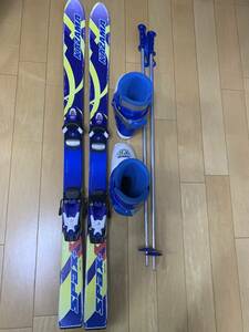  ski 3 point set skis 115cm stock 90cm boots 21.0cm Kids man . blue 