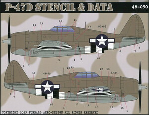 1/48 ファーボールデカール　P-47D サンダーボルト用 ステンシル