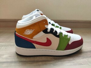 24.5cm новый товар NIKE AIR JORDAN 1 MID GS Nike воздушный Jordan 1 mid mid cut воздушный Jordan многоцветный DR6957-100