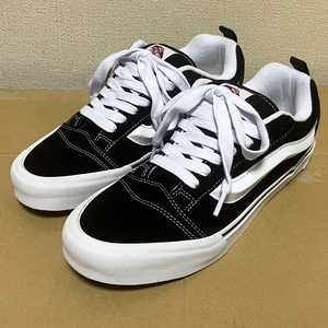 US10 新品VANS バンズ KNU SKOOL ニュースクール スウェードレザー ブラック ホワイト 黒白オールドスクール ジャズ 28cm スケートシューズ