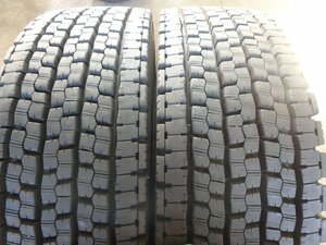 D968 2022年製 約9分山 送料無料【295/80R22.5 153/150】ブリヂストン W999 スタッドレス 2本 約19.5mm