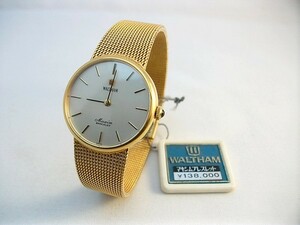 f52u★WALTHAM 古い腕時計 手巻き マキシムブレスレッド 稼働品 金メッキ 在庫品 