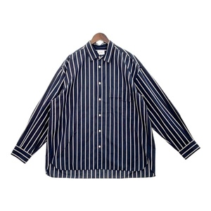 シティー ナンバー OVERSIZE STRIPE SHIRTS 美品 ストライプシャツ オーバーサイズ サイズ2 M相当 ネイビー系 CTHY no. トップス DM9876■