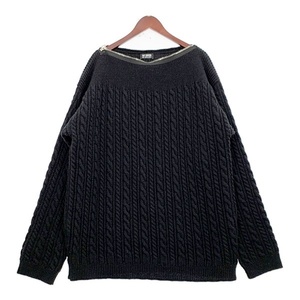 ラフシモンズ 20AW Knit Sweater with zip at neckline ジップ ニット セーター ケーブル編み Lサイズ RAF SIMONS トップス DM10104■