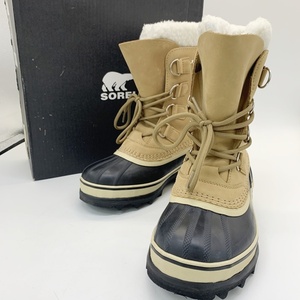 SOREL CARIBOU カリブー ウォータープルーフ NM1000 スノーブーツ 美品 シューズ 防水 レディース 24cm ベージュ ソレル DF10024■