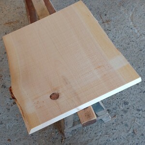 C-1525【46.5×44.5～47×4.9cm】 国産ひのき 　耳付節板 　テーブル 　椅子　 看板 　一枚板　 桧　 檜　無垢材　 DIY
