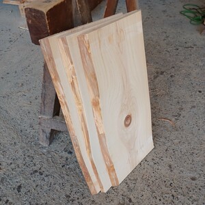 C-1570 　国産ひのき　耳付節板　3枚セット　テーブル　棚板　看板　一枚板　無垢材　桧　檜　DIY