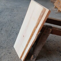 C-1585 　国産ひのき　耳付節板　2枚セット　テーブル　棚板　看板　一枚板　無垢材　桧　檜　DIY_画像8