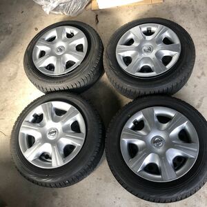 【兵庫三田】185/65R15 PCD100 4穴5.5J バリ溝スタッドレス 4本 日産純正鉄ホイール　ティーダ　ノート　ラティオ　キューブ　シルフィ等