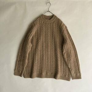 【美品】 steven alan BOLD FIT 日本製 スティーブンアラン カラーネップ アランニット フィッシャーマンズセーター ベージュ size M