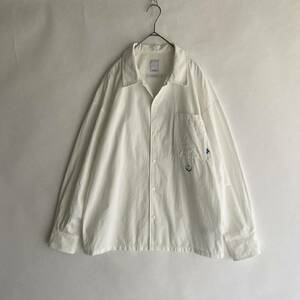 Liberaiders COTTON POPLIN L/S SHIRT リベレイダース ポプリン シャツ バックプリント ゆったりめ ストリート 白 ホワイト size S sk