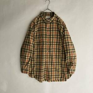 MARKAWARE RESIZED UTILITY ORGANIC COTTON PLAID FLANNEL 日本製 マーカウェア リメイク ネルシャツ バーバリーチェック size 1