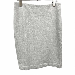  Ships SHIPS sweat cut and sewn skirt lining attaching reverse side wool plain rear fastener knee height made in Japan cotton 100% 36 Heather gray lady's 