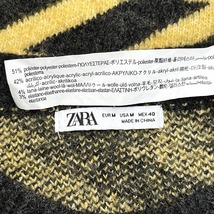 ザラ ZARA ニット セーター シェブロン 雷柄 稲妻 長袖 ポリ×アクリルなど M イエロー 黄色×チャコールグレー レディース(メンズ？)_画像2