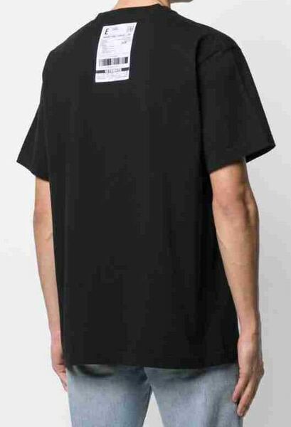 正規新品 20SS VETEMENTS ヴェトモン DEMNA GVASALIA デリバリー ビッグタグ パッチ ロゴ オーバーサイズ Tシャツ 黒 XS SS20TR305