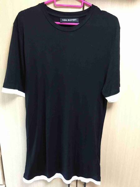 国内正規 19SS Neil Barrett ニールバレット レイヤード Tシャツ カットソー 黒白 L PBJT420 H558S