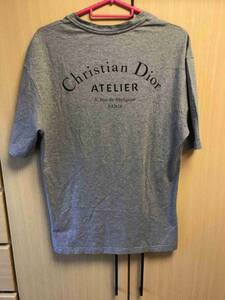 正規 18SS Dior Homme ディオールオム KRIS VAN ASSCHE クリスヴァンアッシュ ATELIER アトリエ Tシャツ カットソー 灰 XS 863J621I2712