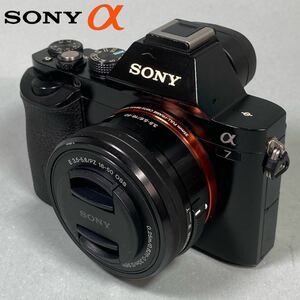 MJ231206-4【現状販売】SONY ソニー α7 ミラーレス一眼 カメラ ILCE-7 レンズ SELP1650 φ40.5 本体＋レンズ