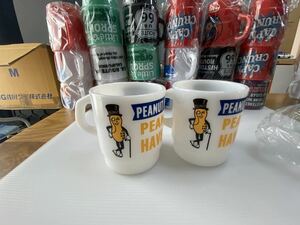 2個セット　アメリカン雑貨屋　ミルキーマグ風　マグカップ ピーナッツ