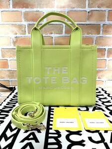 [新品、未使用]MARC JACOBS マークジェイコブス レザー ミニ トートバッグ ショルダーバッグ shadow lime330