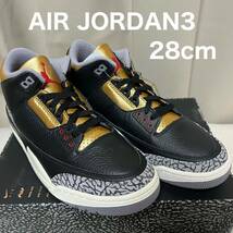 NIKE AIR JORDAN 3 wmns 28.5センチ メンズ 28センチ ナイキ ジョーダン3 ブラック セメント ゴールド_画像1