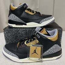 NIKE AIR JORDAN 3 wmns 28.5センチ メンズ 28センチ ナイキ ジョーダン3 ブラック セメント ゴールド_画像3