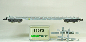 MINITRIX #13875 ＳＢＢ (スイス鉄道） ボギー支柱付き平床貨車 （スイス限定）