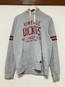 ふ1225 Dickies ディッキーズ プルオーバー スウェットパーカー L 裏パイル フーディー HOODIE グレー