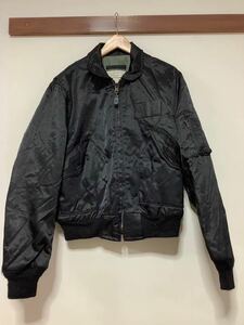 ほ1235 USA製 ISS INC 90's CWU-55P フライトジャケット M ブラック Class A ビンテージ TITAN CLOTH 