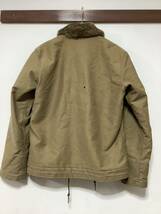 や1236 ALPHA INDUSTRIES アルファ N-1 デッキジャケット M カーキ ブラウン系 U.S.A.L 裏ファー_画像2