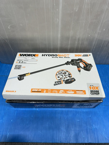 ●WORX ワークス 充電式 洗浄ガン Hydroshott ハイドロショット WG629.3 2.0Ah バッテリー 工具 高圧洗浄機 開封済み 未使用保管品●