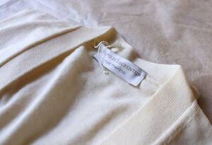  unused Italy FILIPPO DE LAURENTIISfilipote low Len tis Royal melino wool cardigan eggshell white plain 44