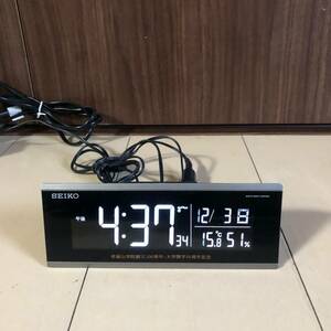 SEIKO DL206S 電波クロック置時計 温度計 湿度計 