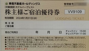 東急不動産ホールディングス 株主様ご宿泊優待券 ②