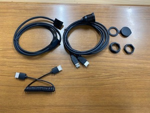 ガレージメカニック　3点セットHDMI接続ケーブルとHDMI&USBソケット HDMIカールコード 純正ナビ用 新型スペーシア 新型スイフト 