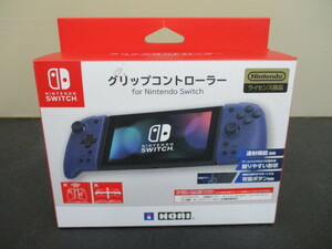 G2873 送料無料！ 動作品 【任天堂ライセンス商品】グリップコントローラー for Nintendo Switch ブルー 中古/傷や汚れあり