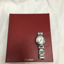 【電池交換済】Cartier カルティエ 腕時計 バロンブルー SM W69010Z4 クォーツ 説明書・保証書あり_画像8