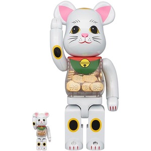 新品 ベアブリック BE@RBRICK 招き猫 小判 白メッキ 100％ & 400％ / 100％ ソラマチ 限定 メディコムトイ MEDICOM TOY