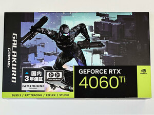 【新品未開封】玄人志向 NVIDIA GeForce RTX 4060 Ti GG-RTX4060Ti-E8GB/OC/DF 保証3年間付 国内販売正規品
